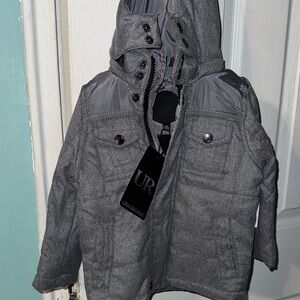 Urban Republic Kids Charcoal Hooded Puffer Jacket